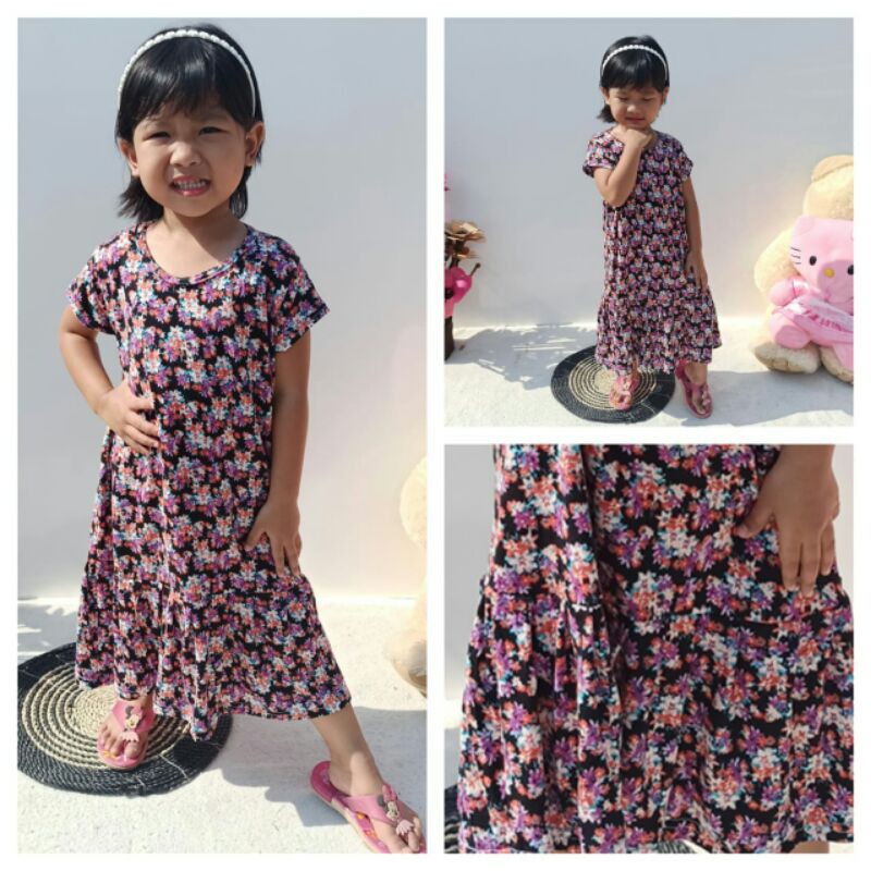 daster anak motif bunga kecil