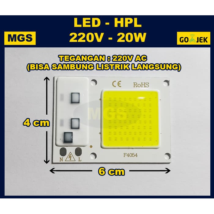 10Pcs LED HPL 220V 20W + Pendingin