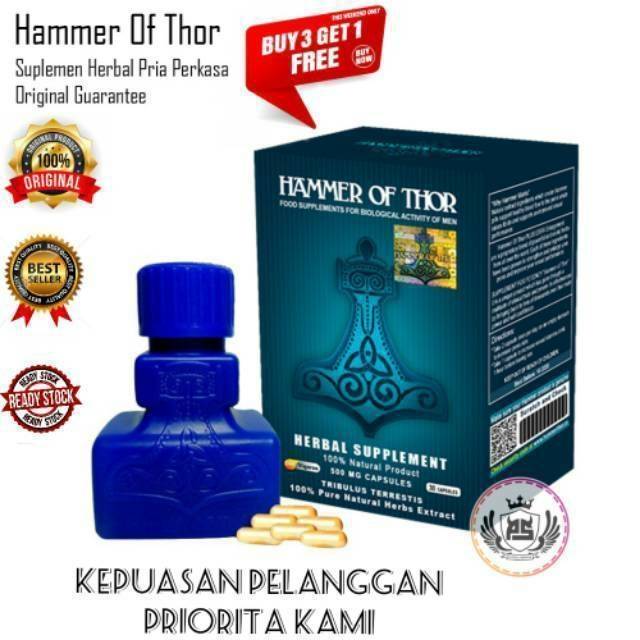 Obat Herbal Pria Pembesar Kelamin Kuat Hammer Of Thor Asli Alat Vital 100 Original Shopee Indonesia