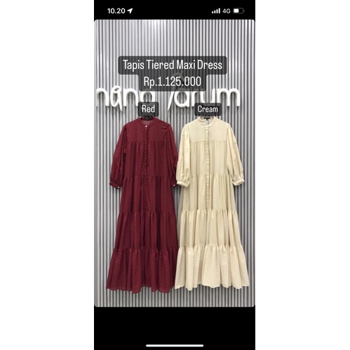 tapis tiered maxi dress benang jarum buttonscarves
