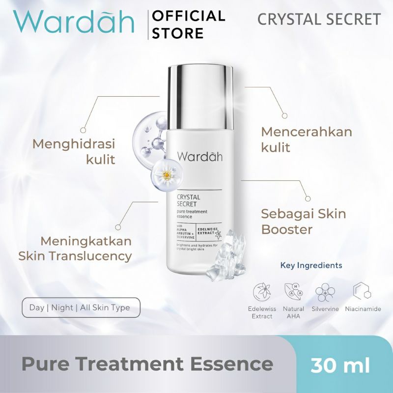 WARDAH CRYSTAL SECRET PURE TREATMENT ESSENCE 30ML ~ ORIGINAL 100%