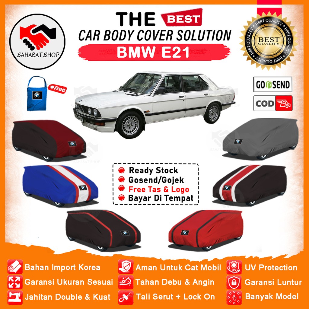 Sahabat Body Cover Mobil BMW E21 / Sarung Penutup BMW E-21 Outdoor / Mantel Selimut Jas Pelindung Mantol Tutup Pembungkus Kerudung Kelambu Kerodong Tutupan Terpal Bungkus Mobil Sedan BMW E21 Waterproof Anti Air Model Orange