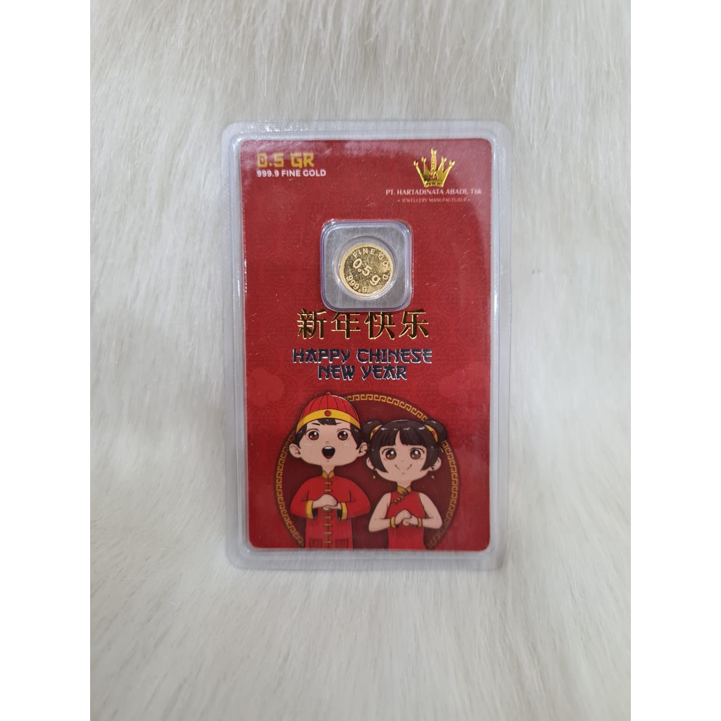 HADIAH GIFT MINI GOLD PT HARTADINATA EMAS LOGAM MULIA 99.99 TERMURAH MEDAN SERTIFIKAT 0.5 GR