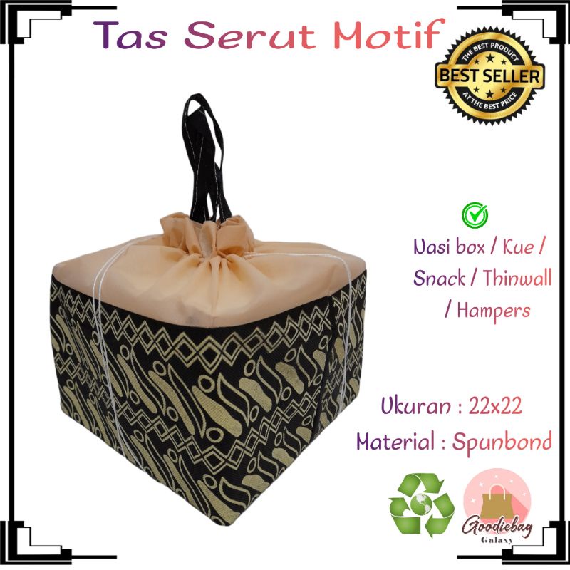 

Tas hajatan serut batik spunbond kotak nasi 22x22 tas syukuran selamatan berkat murah