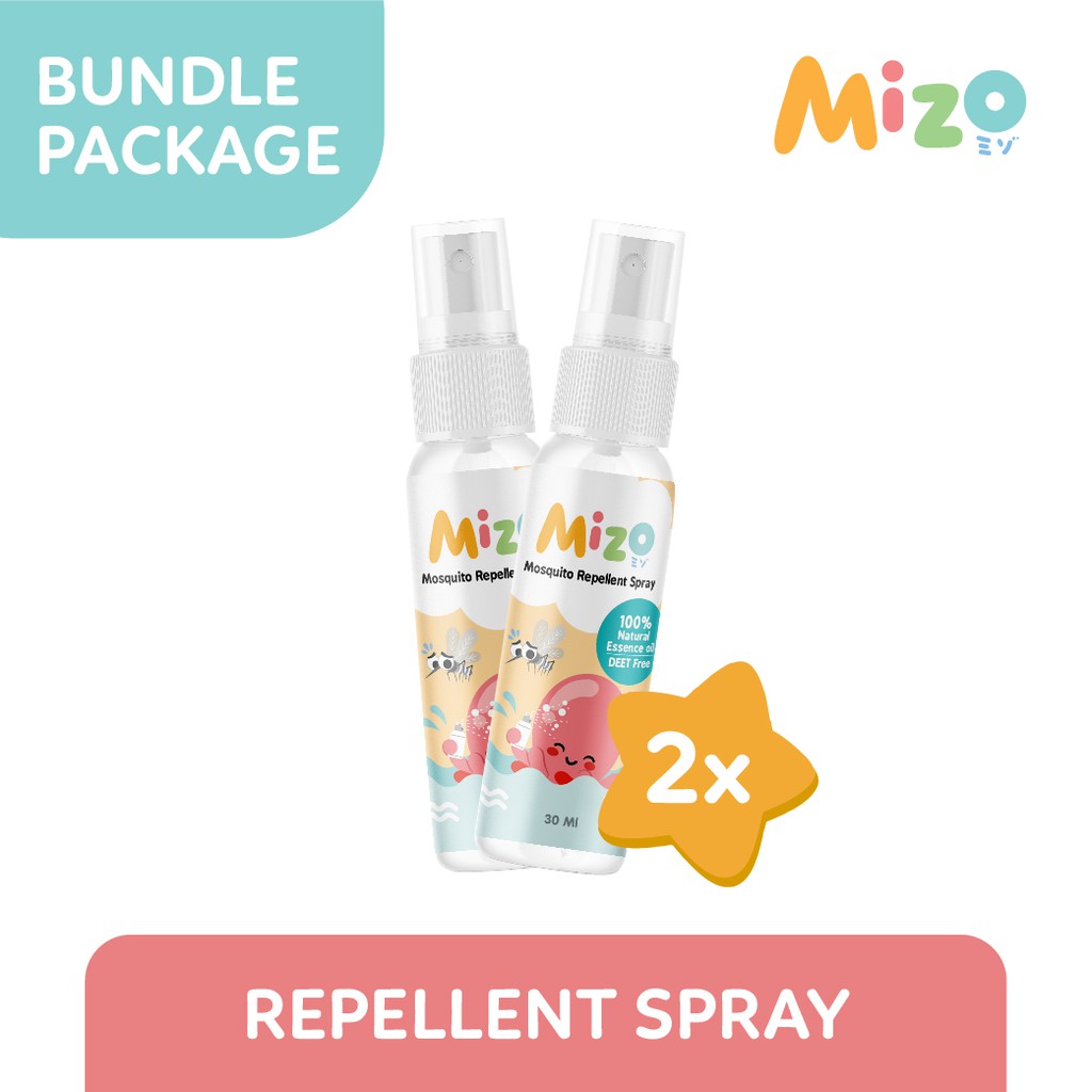 MIZO Mosquito Repellent Spray 30 ml X 2 Pcs