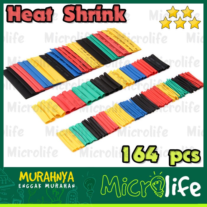 164 pcs Heat Shrink Tube Warna Warni Isolasi Bakar Selongsong Tube Kit