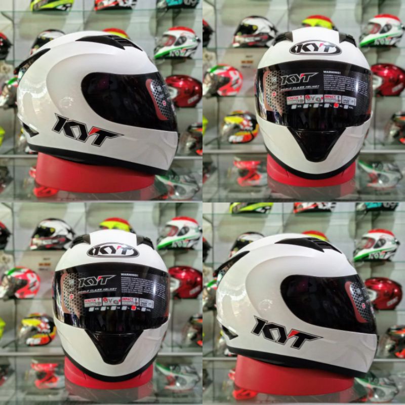 Helm KYT R10 AquaMarine /Aqua blue Paket Ganteng (Ongkir Termurah 2kg)-ORIGINAL WHITE R10