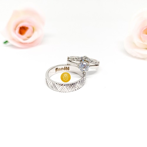 CINCIN NIKAH CUSTOM BERBAHAN PLATINUM DAN EMAS PUTIH