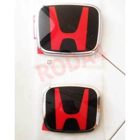 Emblem Logo Honda Depan Belakang All New Brio 2018 Up Hitam Merah