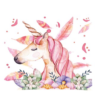 Tirai Permadani Gantung Dinding Motif Print Kartun Unicorn 