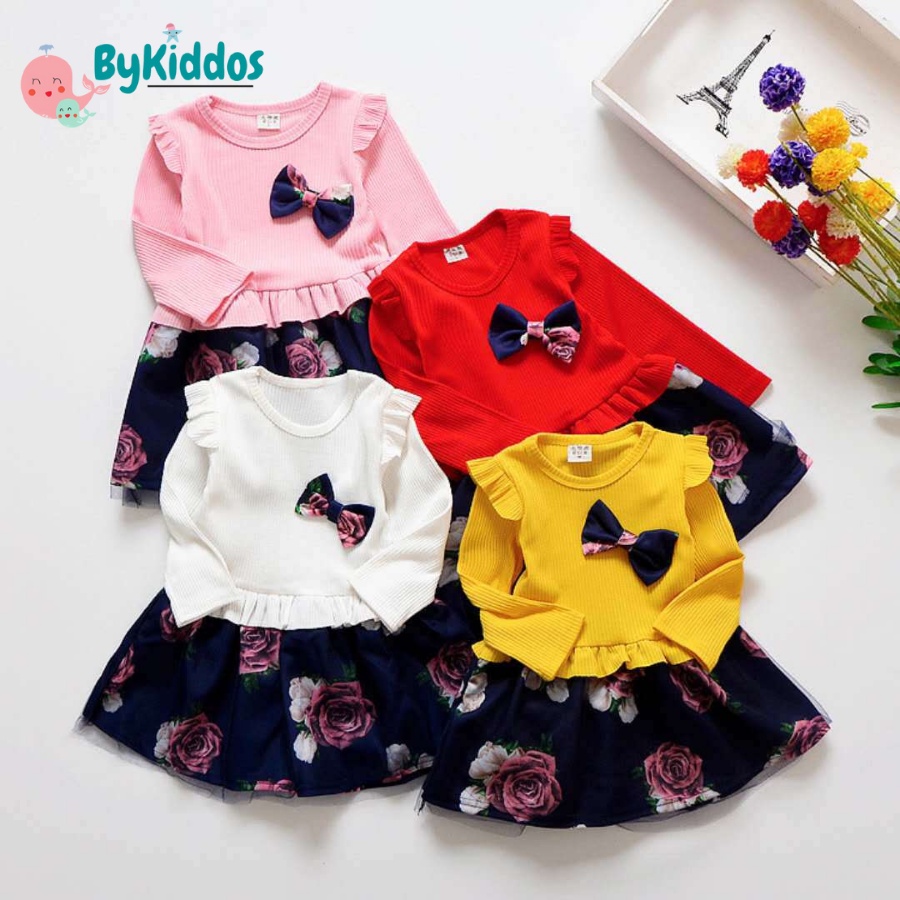 ByKiddos - Dress Import WONDER ROSE EBV / Baju Dress Anak Perempuan Impor