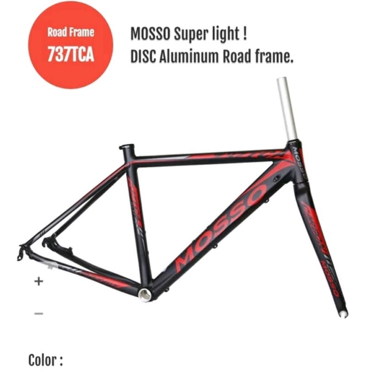 Frame Rangka Sepeda Roadbike Mosso 737TCA Road Bike Moso Seri 737 TCA Sepeda Balap 700c 700 c RimBrake Rim Brake Material Bahan Alloy Fork Carbon