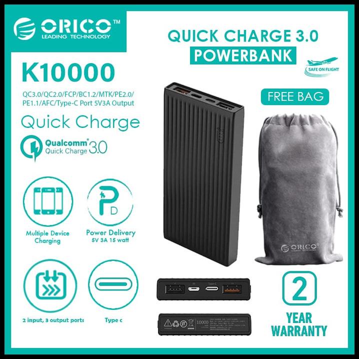 Orico K10000 10000Mah Universal Fast Charging Power Bank
