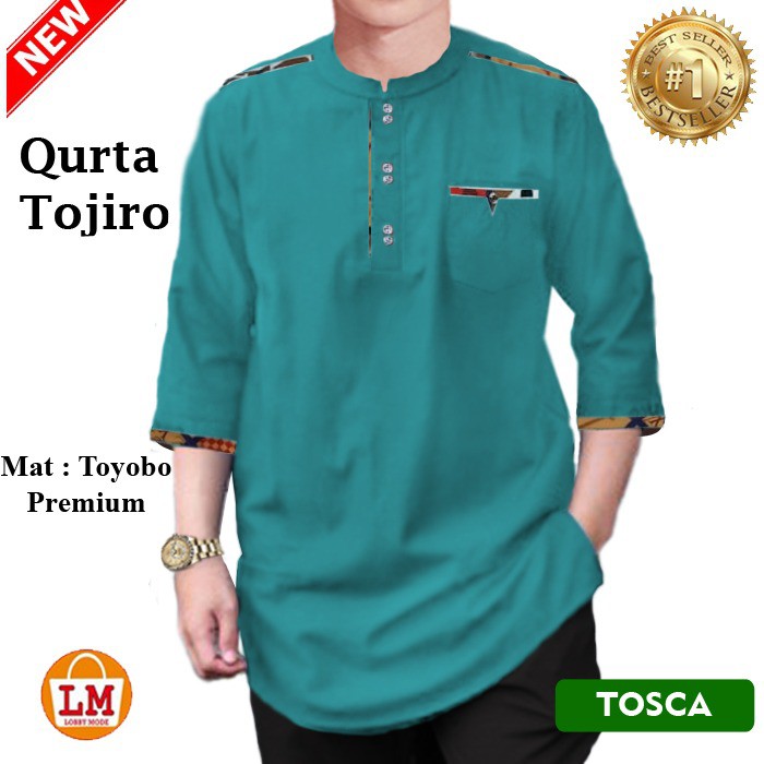 TERMURAH TERLARIS LMS Baju Koko Pria Muslim QURTA TOJIRO bahan Toyobo Premium 23151 23153 23155 23157