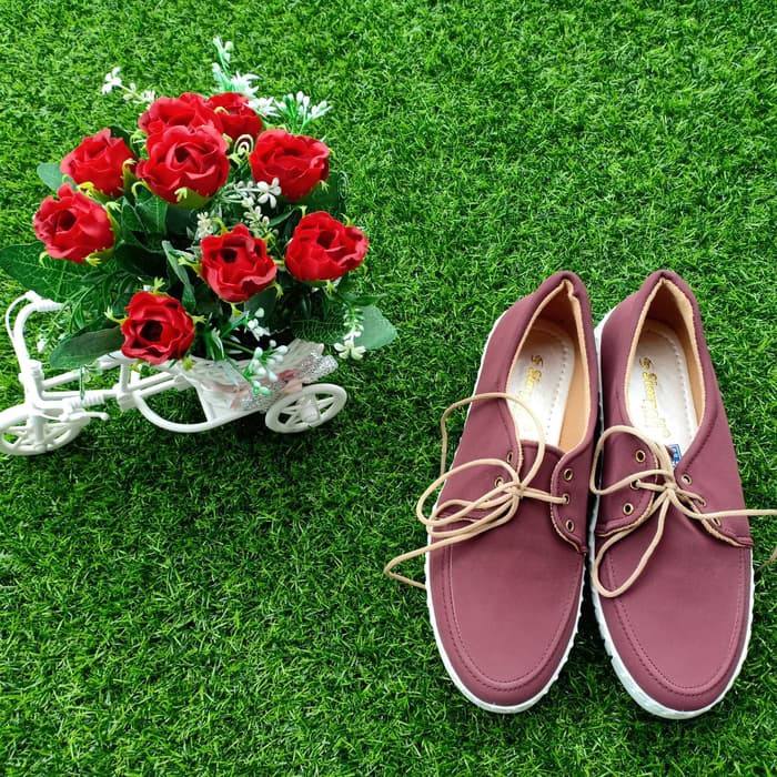 Sneakers Wanita Limited Edition Sneakers Murah H62N9  Sepstu Kets Rn-01 Maroon - ,