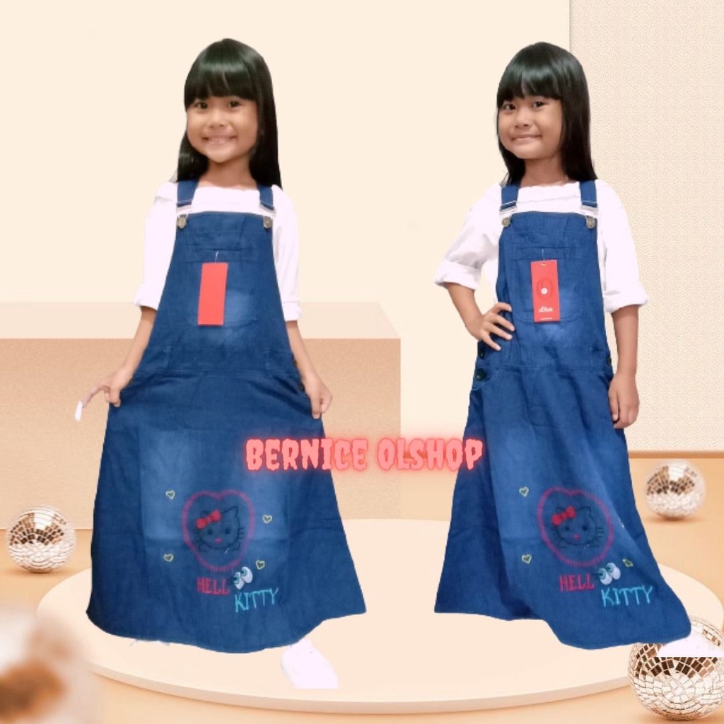 Baju Kodok Anak Rok Panjang Motif Bordir Hello Kitty Umur 5-10tahun
