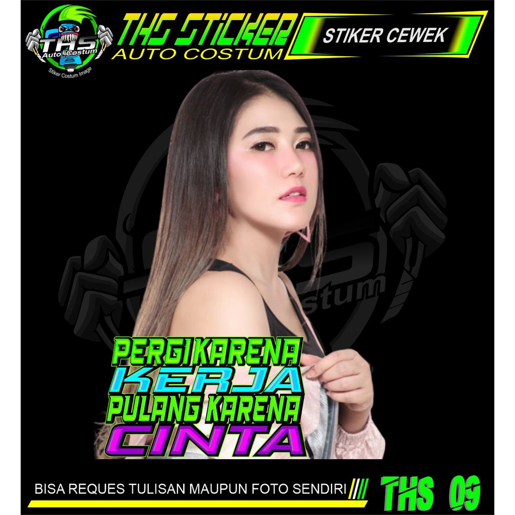 Stiker Foto Cewek Vector Seksi Custom Bisa Request Foto & Kata-kata - Stiker Mobil / Motor / Truck /