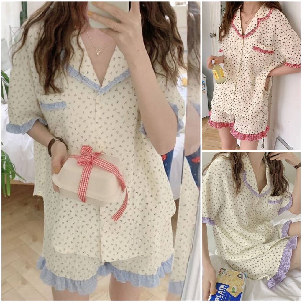 Baju Tidur Remaja Wanita Impor Korean Style Vintage