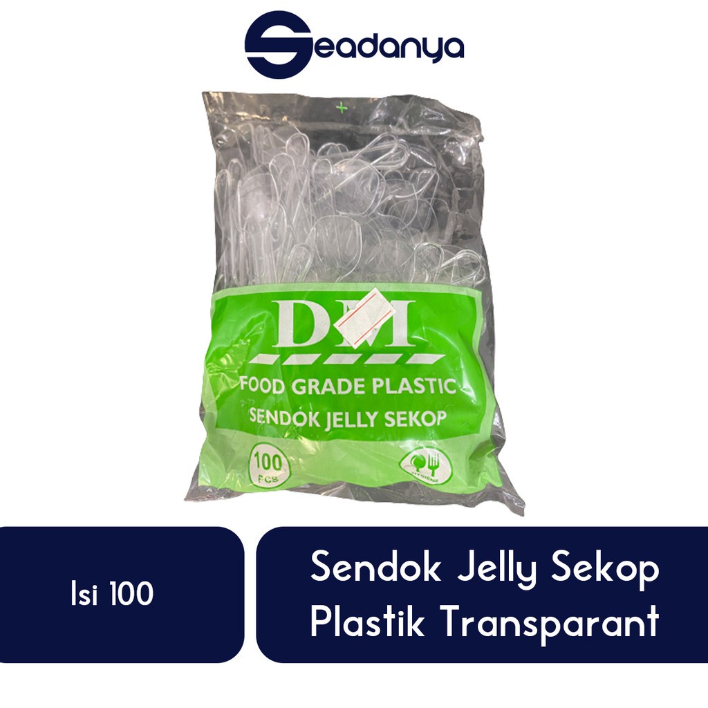 

Sendok Jelly Sekop Plastik Transparant DM Isi 100pcs-Scoop Jeli/Jeli/Pudding/Puding Pelastik