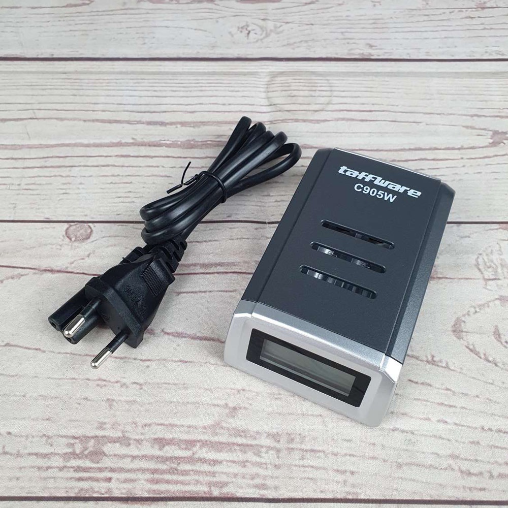 Charger LCD 4 Slot Charger Baterai for AA AAA NiMh NiCd - Hitam