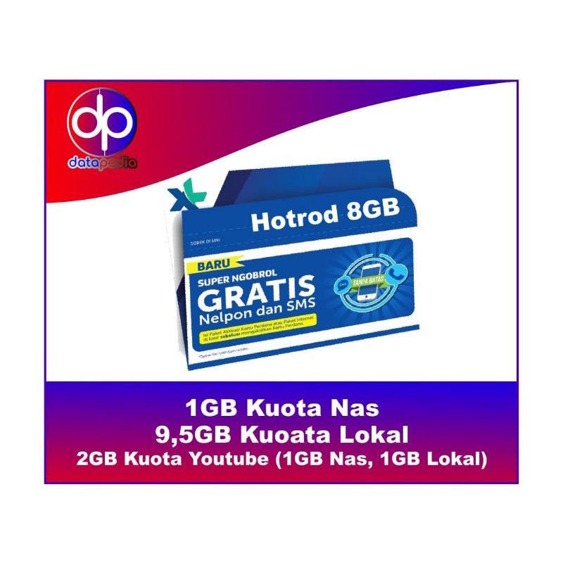 kartu perdana XL Hotrod 8GB 30Hari