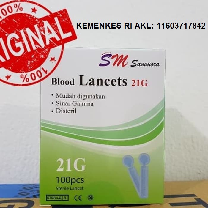 Blood Lancet Sammora / Jarum Bekam 21G SM Sammora isi 100 Korea / Blood Lancets 100 pcs / BL 1 Box