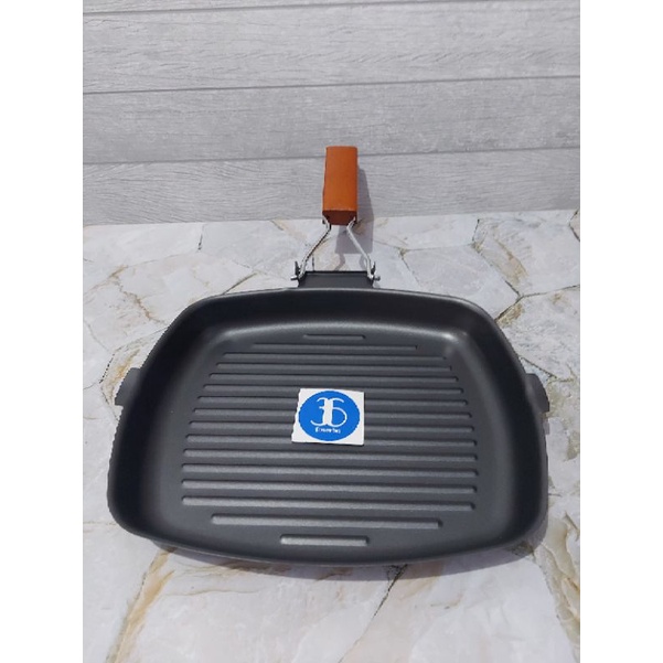 Square Grill Pan 28 Cm - Wajan Teflon BBQ Anti Lengket Serbaguna