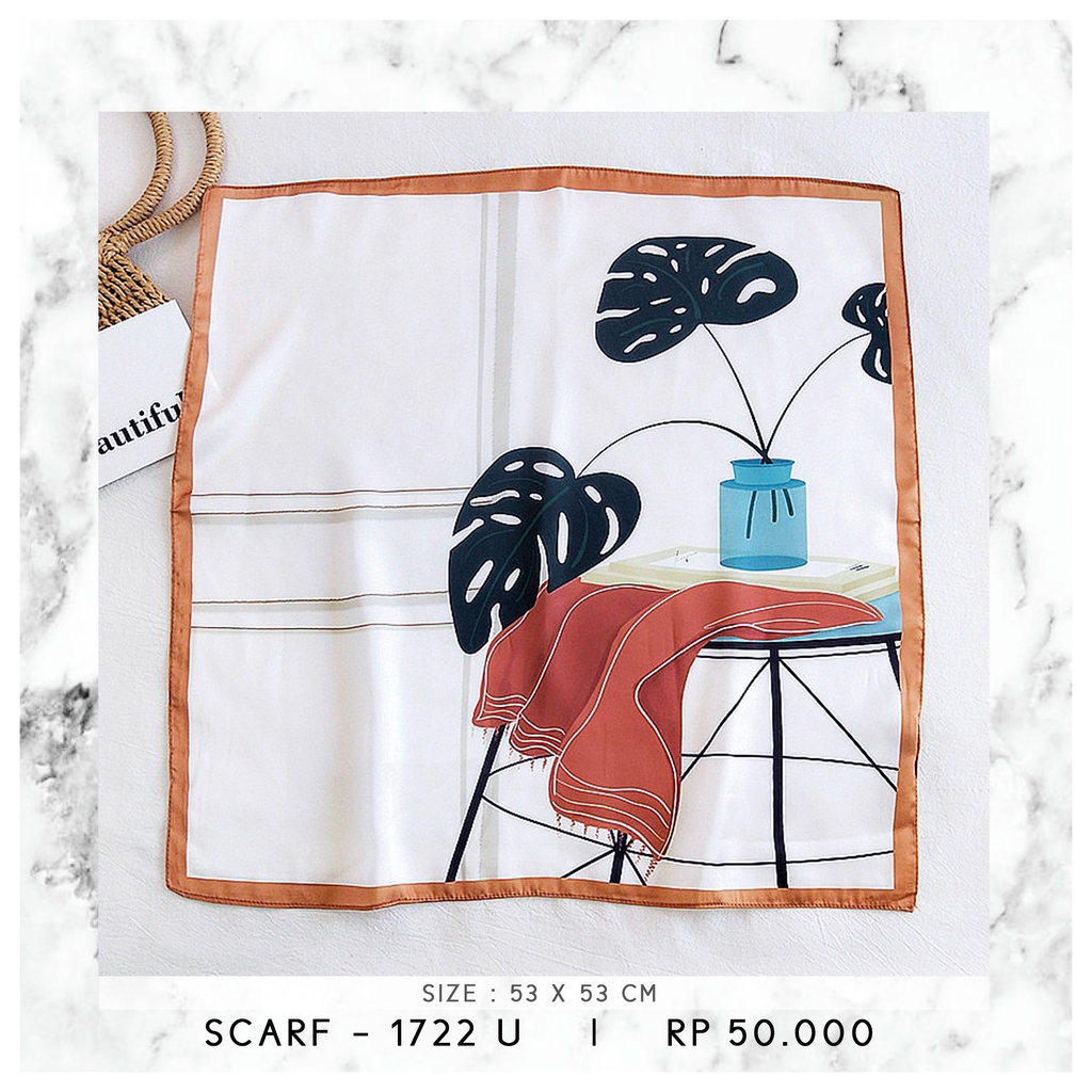 SCARF / SYAL KOREA / NECK SCARF  (SIZE 53 X 53)-1722 U