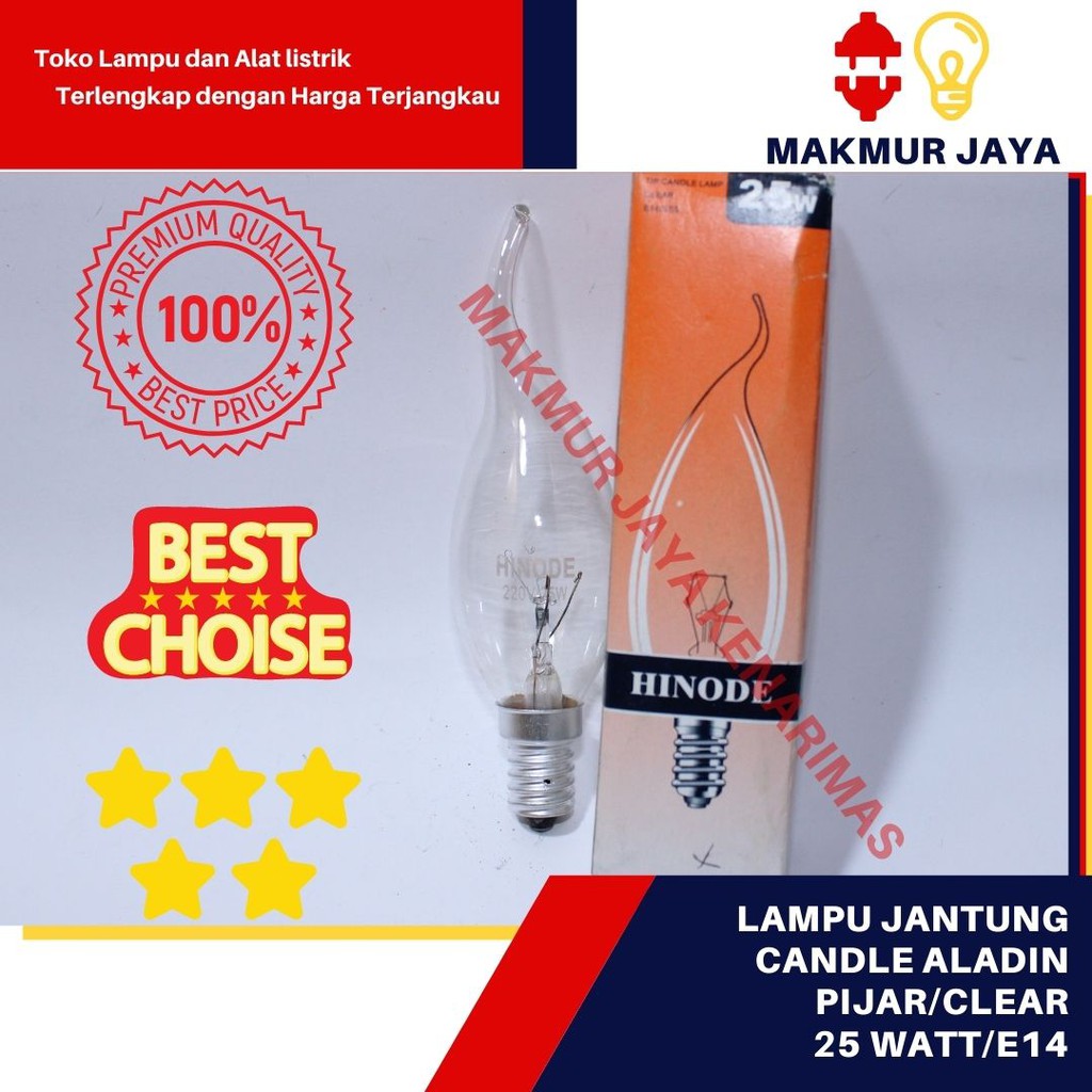 Lampu Jantung E14 Pijar 25W/Lampu Jantung Aladin/Lampu Jantung Hias/lampu candle ulir