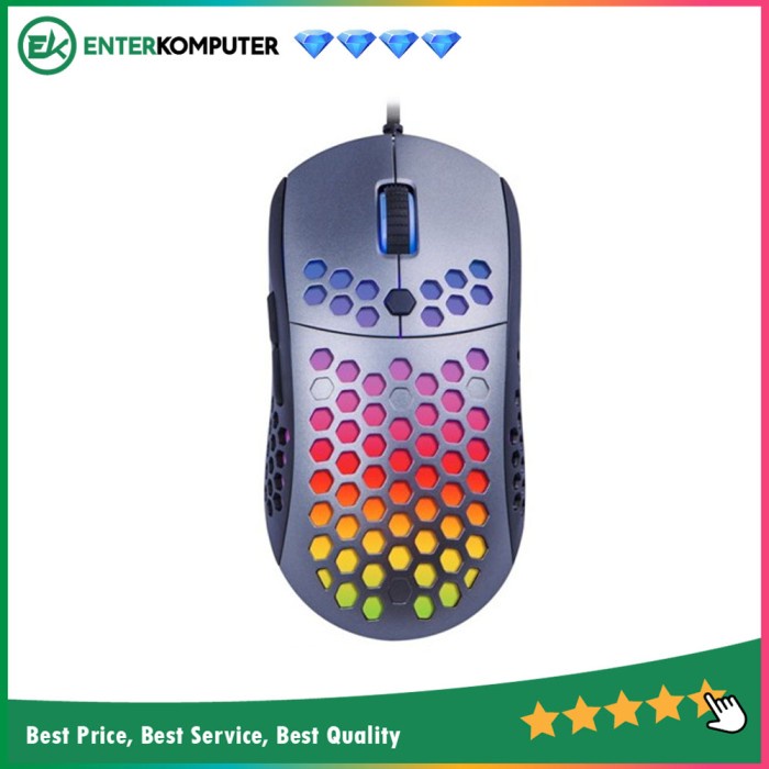 1STPLAYER Gaming Mouse FIREBASE M6 - Honeycomb &amp; RGB Effect - 10000dpi