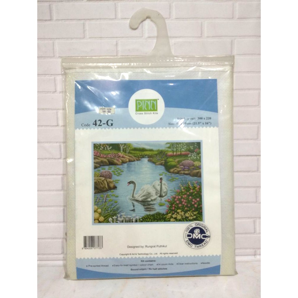 Paket DIY Craft Sulam Kristik Ori PINN 42G Swan Lake Angsa Pemandangan Danau