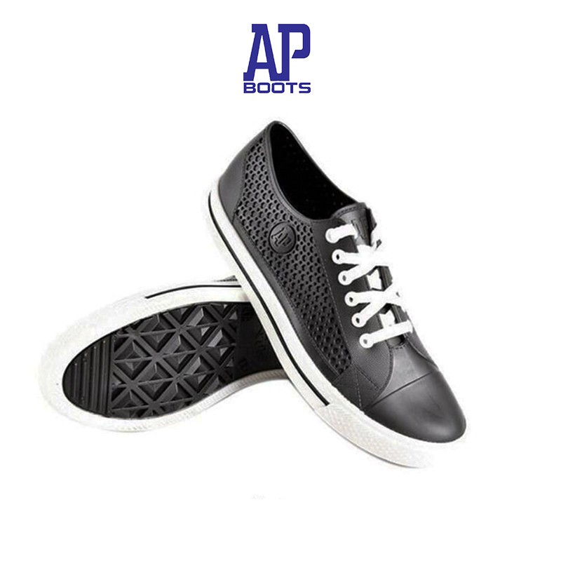 AP Boots STAR BLACK WHITE / Van Sepatu Sekolah Hitam Sol Putih
