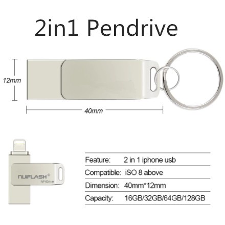 Kingston Usb Flash Drive Otg 2 in 1 1 Untuk iPhone / Laptop