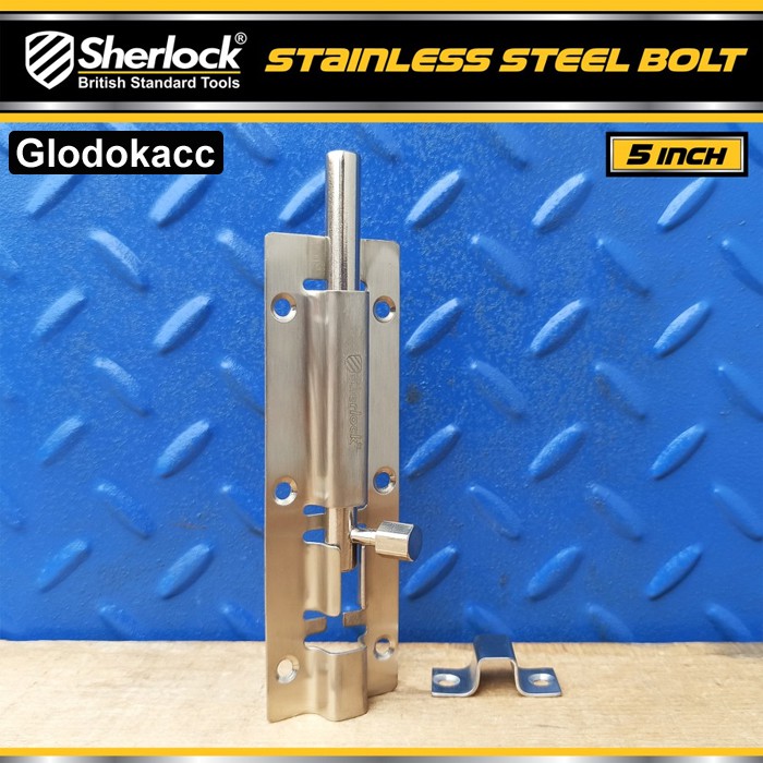 Grendel Slot Kunci Pintu 5 inch / Sherlock Stainless Steel