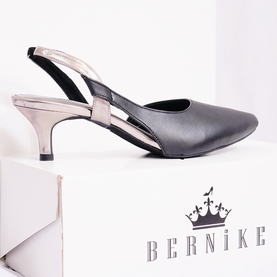 Bernike Shoes - Sepatu Wanita  Metal Trim Slingback Pump Heels 5 Cm Elegant-8