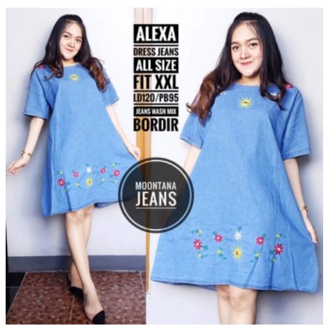 ALEXA DRESS Cantik, jeans wash