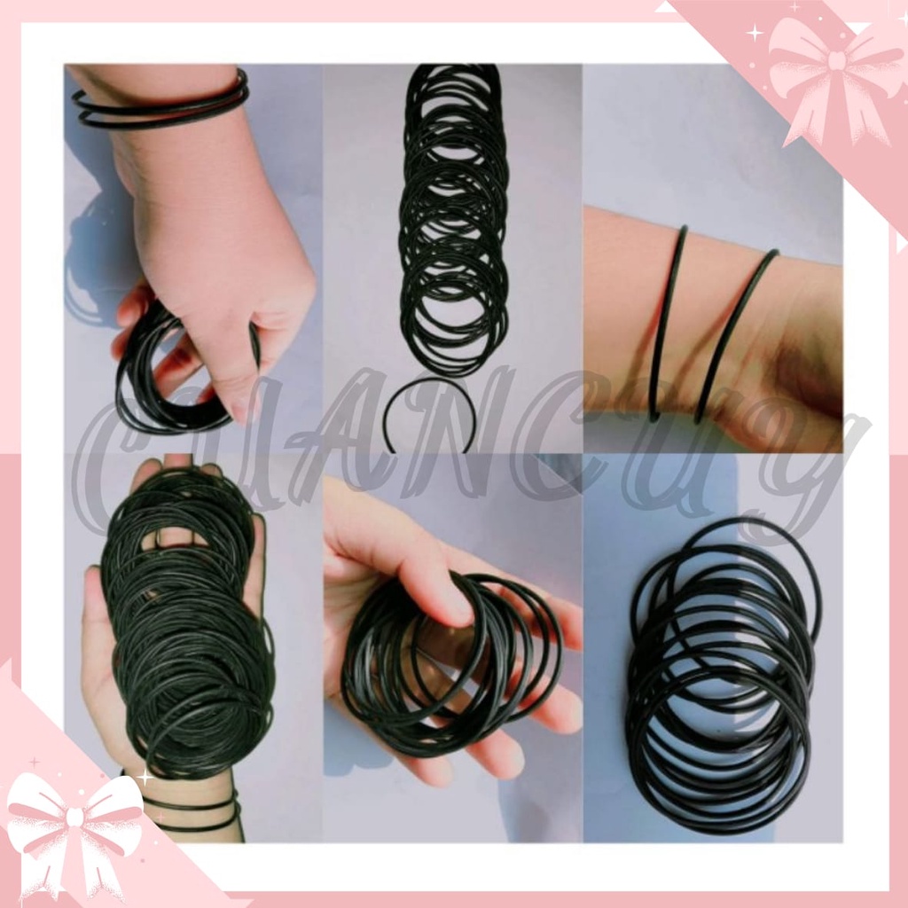 Cuancuy - Gelang Karet Hitam Polos / Gelang Pria Karet / Gelang Tangan / Gelang Fashion / Polos / Ak