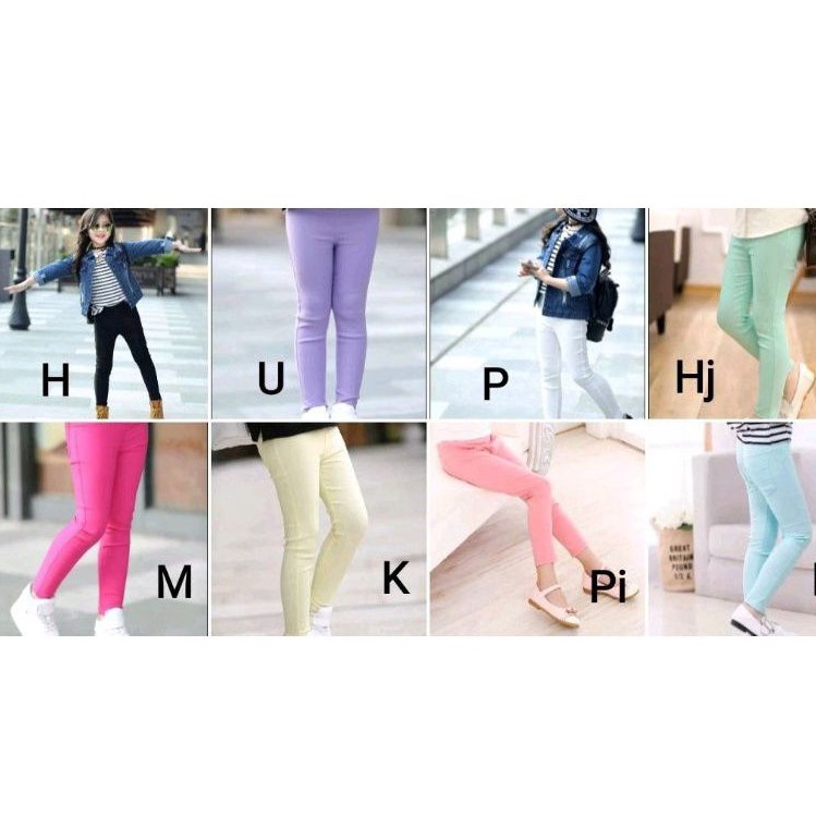 Legging Anak Semi denim Perempuan Impor 3-9 tahun/Celana Legging anak perempuan Import