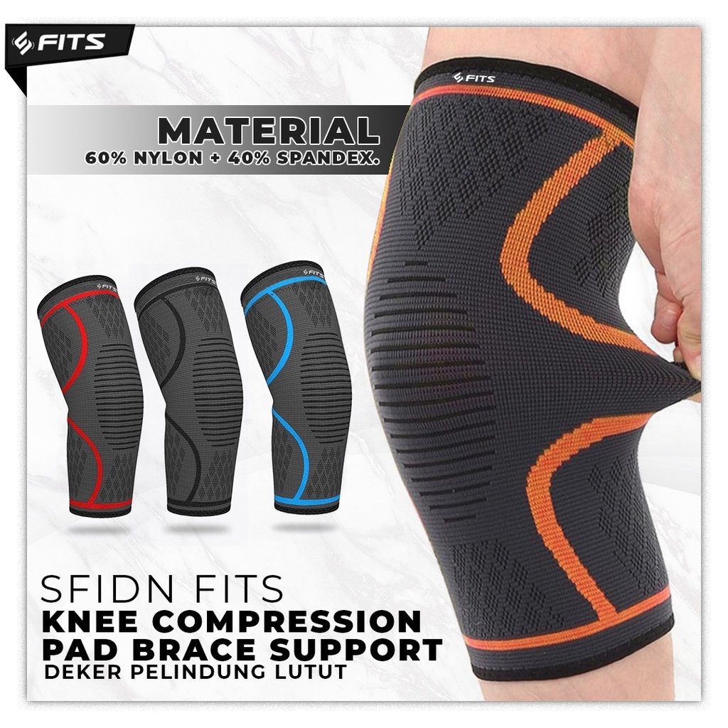 SFIDN FITS Knee Compression Pad Brace Support Double Loop Pelindung Lutut