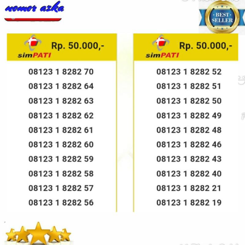 Nomor Simpati Tengah Double AB 8181 Rapih dan Murah bsm02