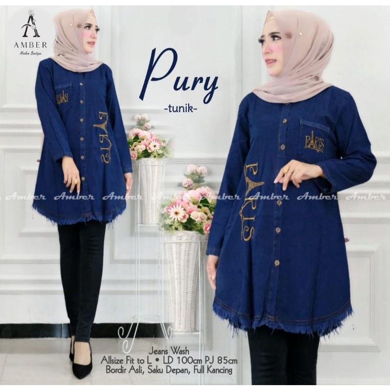 ATASAN JEANS WANITA 2022  MODERN  BAJU JEANS PEREMPUAN KEKINIAN TUNIK  DEWASA   TERMURAH TERBARU LEN