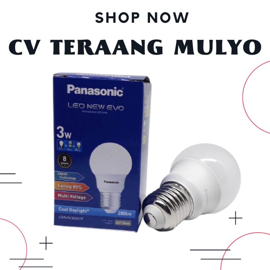 LAMPU LED 3 WATT PUTIH / COOL DAYLIGHT Panasonic Evo
