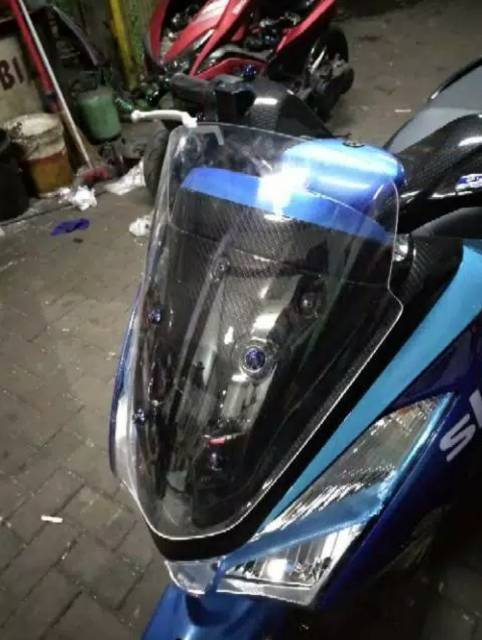 WINDSHIELD YAMAHA LEXI TYPE STANDAR TANPA LUBANG PLAT VISOR STANDAR LEXI TEBAL 4 MILI