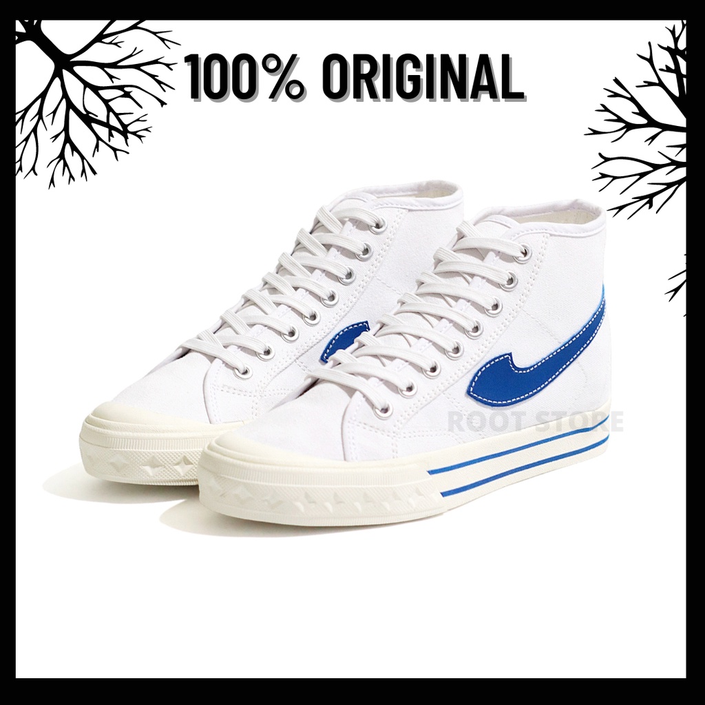 100% Original Sepatu Lokal Casual White Blue Hi | Not Compass Retrograde High