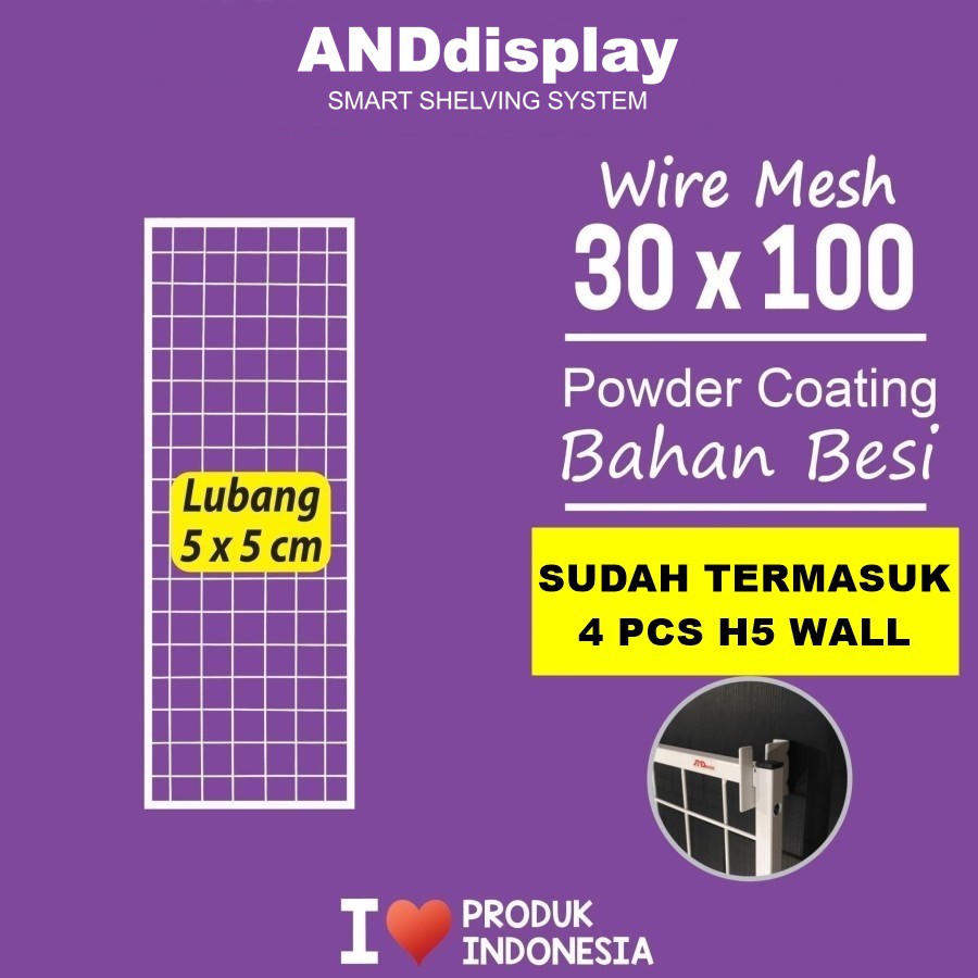 WIREMESH 30x100CM + H5 WALL KAWAT RAM DINDING WIRE GRID