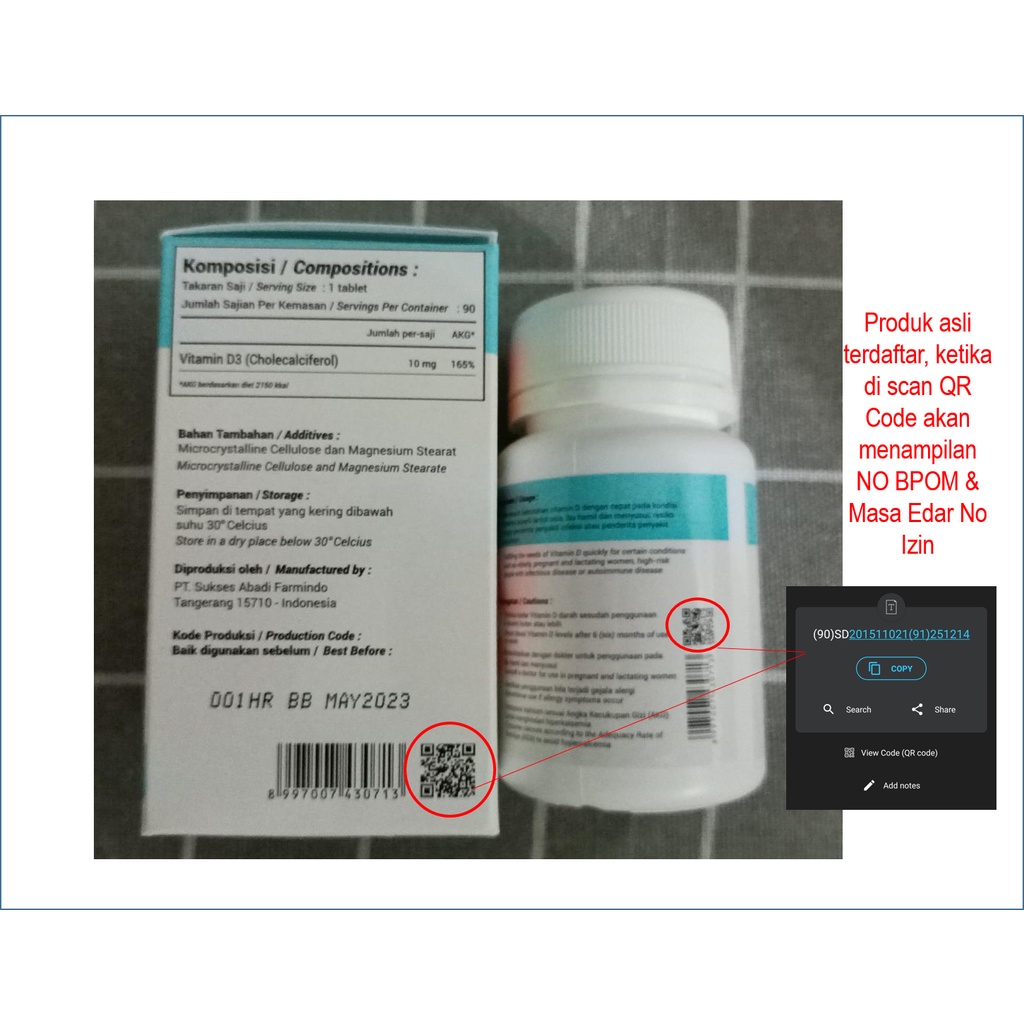 Nutamins Tablet Vitamin D3 1000 IU - 90 tab/botol