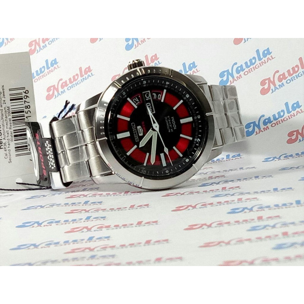 Seiko 5 Sport SRP339K1 Automatic Black-Red Dial - Jam Tangan Pria SRP339