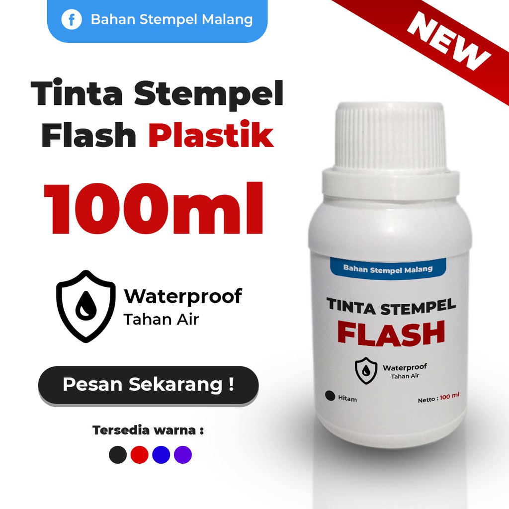 

Tinta Isi Ulang Stempel Flash Plastik 100 ml Permanen - Berbagai Warna