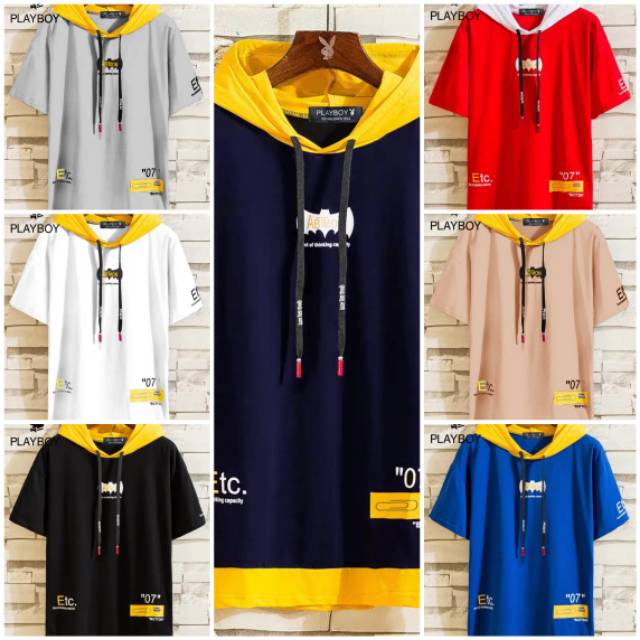 Sweater Hoodie ABIMON pria dewasa lengan pendek baju switer hudi