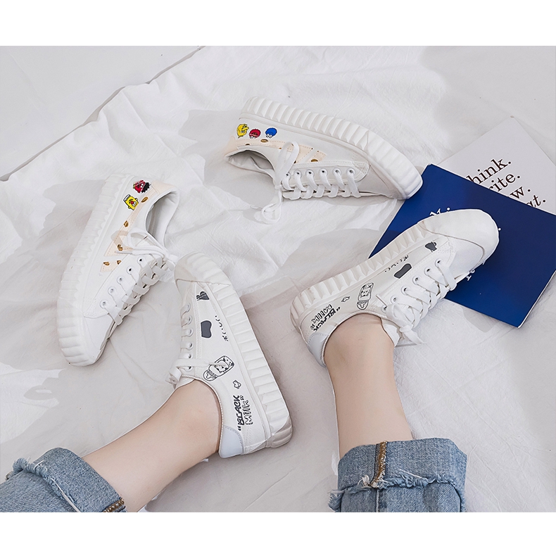 FYGALERY SHS013 SEPATU SNEAKERS MODEL KOREA ULZZANG WARNA PUTIH SEPATU MURAH BATAM SEPATU IMPORT-3